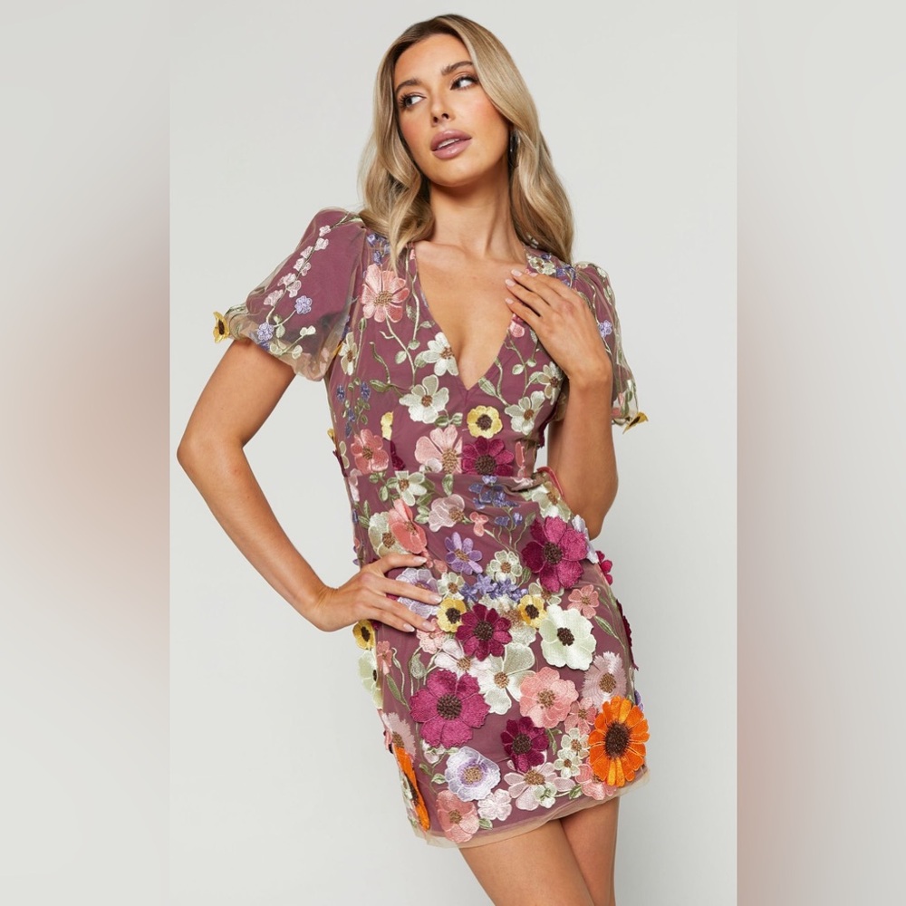 Floral Appliqué Dress